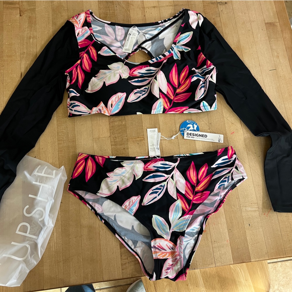 NWT Cupshe Long Sleeve Bikini Large